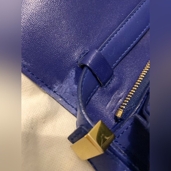 Celine medium classic box calfskin bag in blue - Picture 10 of 10